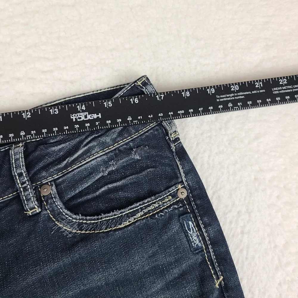 Silver Jeans Womens 33x29 Blue Suki Skinny Dark Wash Denim